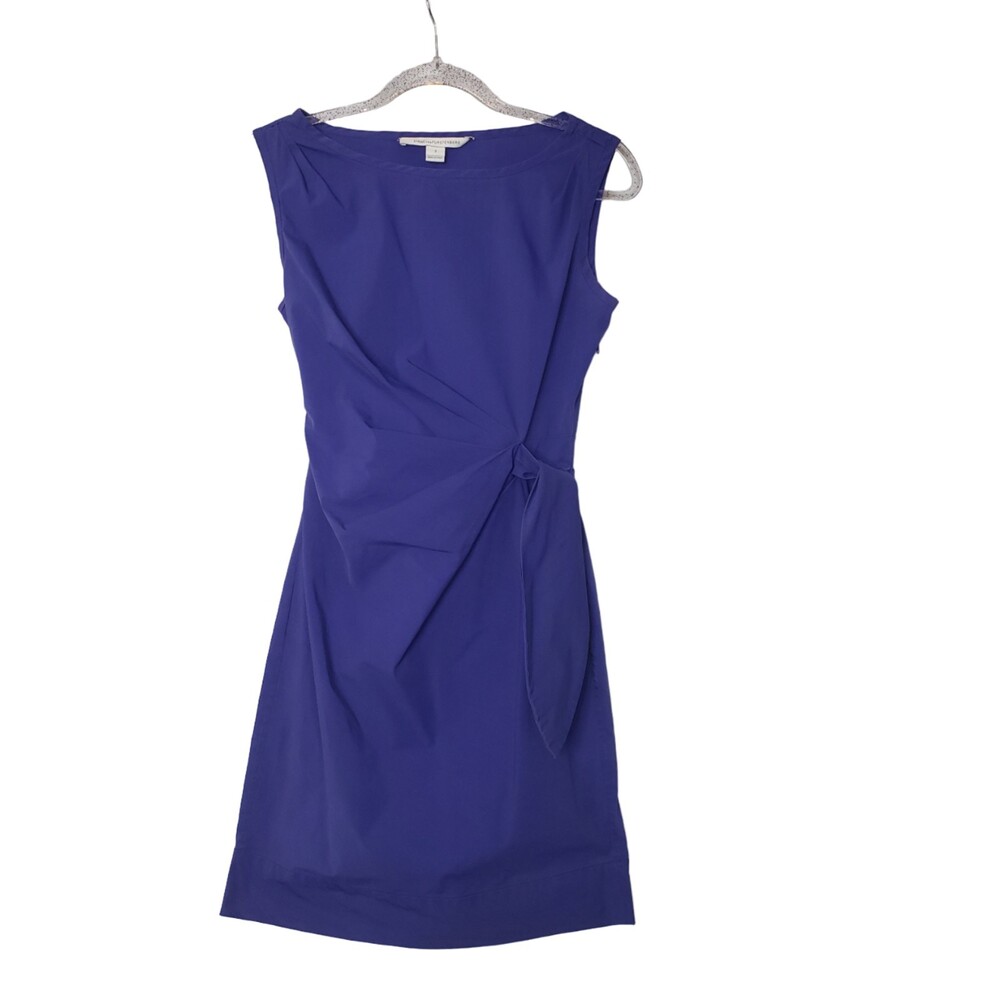 Diane Von Furstenberg Della Tie Waist Sleeveless Dress Vivid Blue Size 2